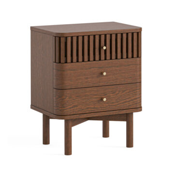 Serenity Brown Oak 3 Drawer Bedside Table