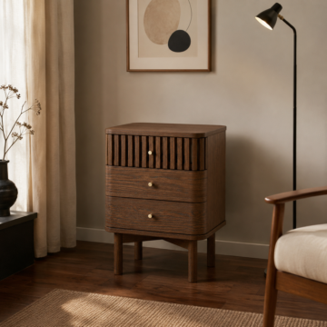 Serenity Brown Oak 3 Drawer Bedside Table