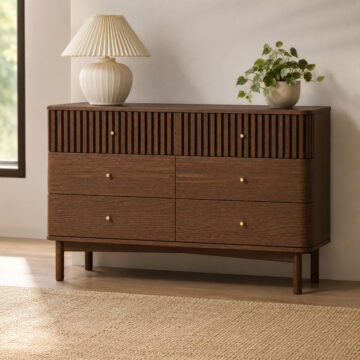 Serenity Brown Oak 6 Drawer Chest
