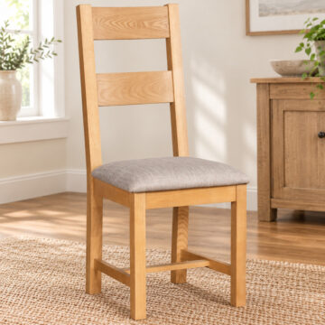 Shire Oak Dining Chair | Ladder Back - Fabric Seat