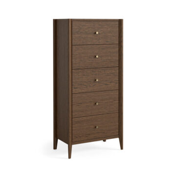 Salem Brown Oak 5 Drawer Tallboy