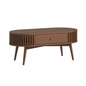 Serenity Brown Oak Oval Coffee Table