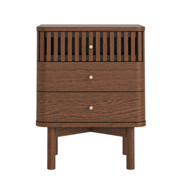Serenity Brown Oak 3 Drawer Bedside Table