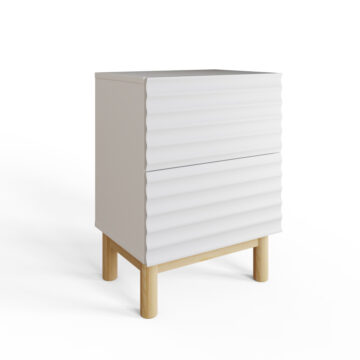 Karlo Ribbed 2 Drawer Bedside Table