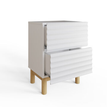 Karlo White 2 Drawer Bedside Table