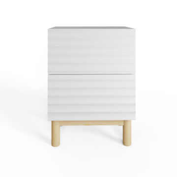 Karlo White 2 Drawer Bedside Table