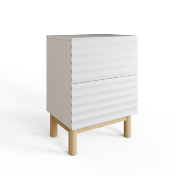 Karlo Ribbed 2 Drawer Bedside Table Pair