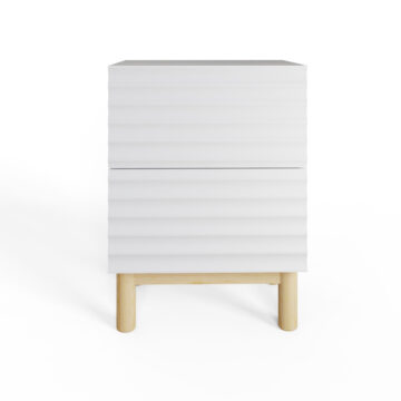 Karlo White Pair of 2 Drawer Bedside Tables