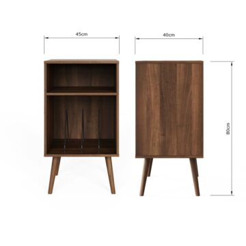 Studio Compact Vinyl Turntable Stand | Walnut Finish