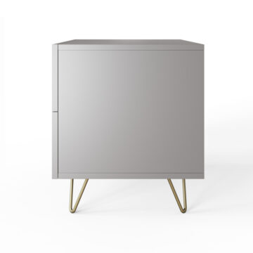 Studio Grey Ribbed 2 Drawer Bedside Table