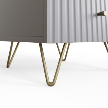 Studio Grey Ribbed Pair of 2 Drawer Bedside Tables