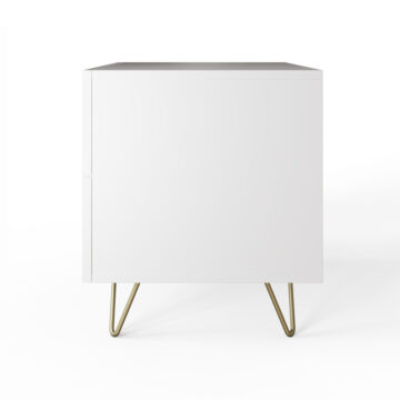 Studio White Ribbed 2 Drawer Bedside Table