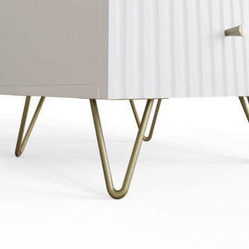 Studio White Ribbed 2 Drawer Bedside Table