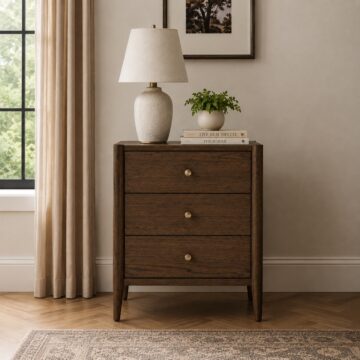 Salem Brown Oak 3 Drawer Bedside