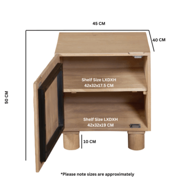 Aterra Mango 1 Door Bedside Table
