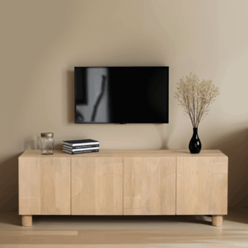 Aterra Solid Wood Large Low Board Tv Cabinet