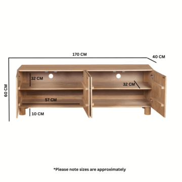 Aterra Mango Wood 4 Door TV Cabinet 170cm