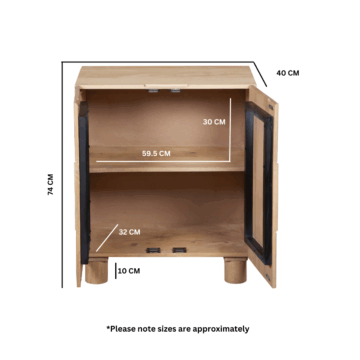 Aterra Solid Wooden 2 Door Small Sideboard