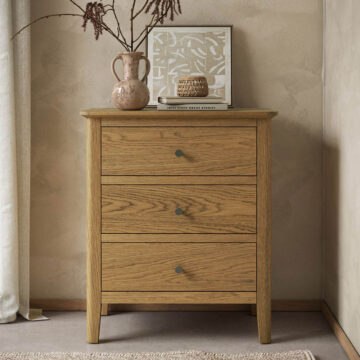 Harrogate Warm Oak Chest of 3 Drawers | Assembled