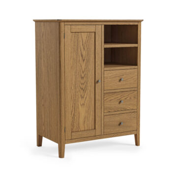 Harrogate Warm Oak Combi Wardrobe with Drawers | Assembled
