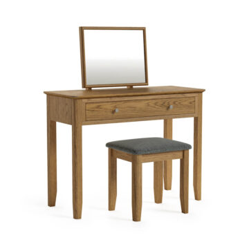 Harrogate Warm Oak 1 Drawer Dressing Table Set