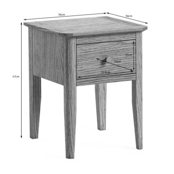 Ashdale Warm Oak 1 Drawer Lamp Table | Assembled