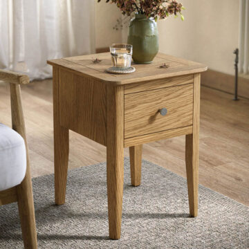Harrogate Warm Oak Lamp Table | Assembled