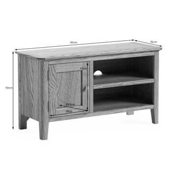 Ashdale Warm Oak 1 Door TV Unit 90cm | Assembled