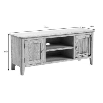 Ashdale Warm Oak 2 Door TV Unit 120cm | Assembled