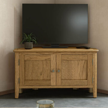 Harrogate Warm Oak Corner TV Unit | Assembled