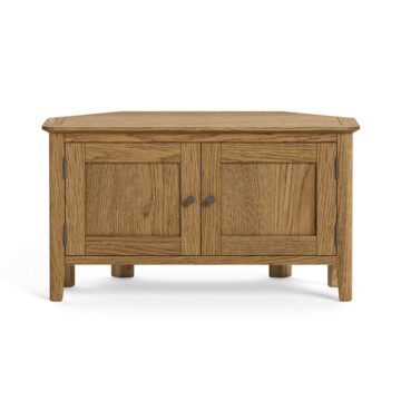 Harrogate Warm Oak 2 Door Corner TV Unit 90cm | Assembled