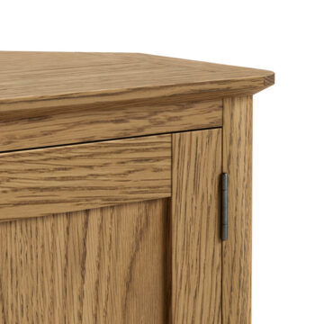 Harrogate Warm Oak 2 Door Corner TV Unit 90cm | Assembled