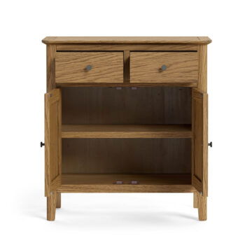 Harrogate Warm Oak 2 Door 2 Drawer Mini Sideboard | Assembled