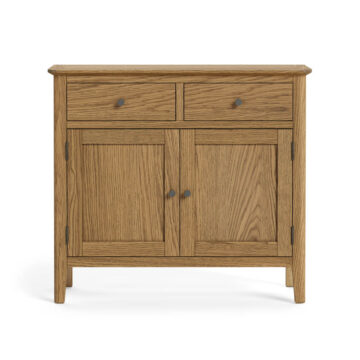 Harrogate Warm Oak 2 Door 2 Drawer Small Sideboard | Assembled