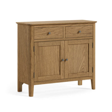 Harrogate Warm Oak 2 Door 2 Drawer Small Sideboard | Assembled