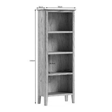 Ashdale Warm Oak Slim Bookcase | Clearance