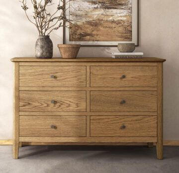 Harrogate Warm Oak Chest of 6 Drawers | Assembled