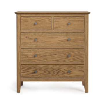 Harrogate Warm Oak 2 Over 3 Chest of Drawers | Assembled