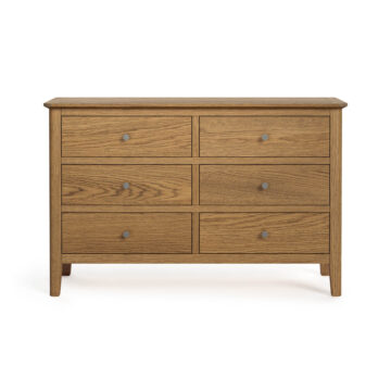 Harrogate Warm Oak Chest of 6 Drawers | Assembled | Clearance
