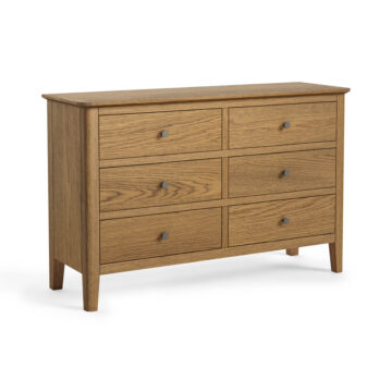 Harrogate Warm Oak Chest of 6 Drawers | Assembled | Clearance