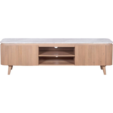 Nava Natural Marble & Wood Large Tv Cabinet