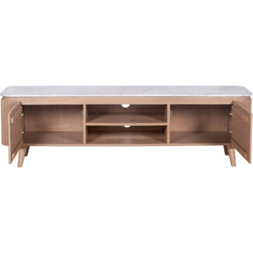 Nava Natural Marble & Wood Large Tv Cabinet