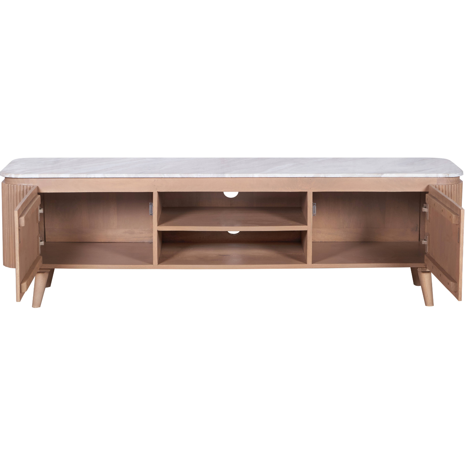 Nava Natural Marble & Wood Large Tv Cabinet