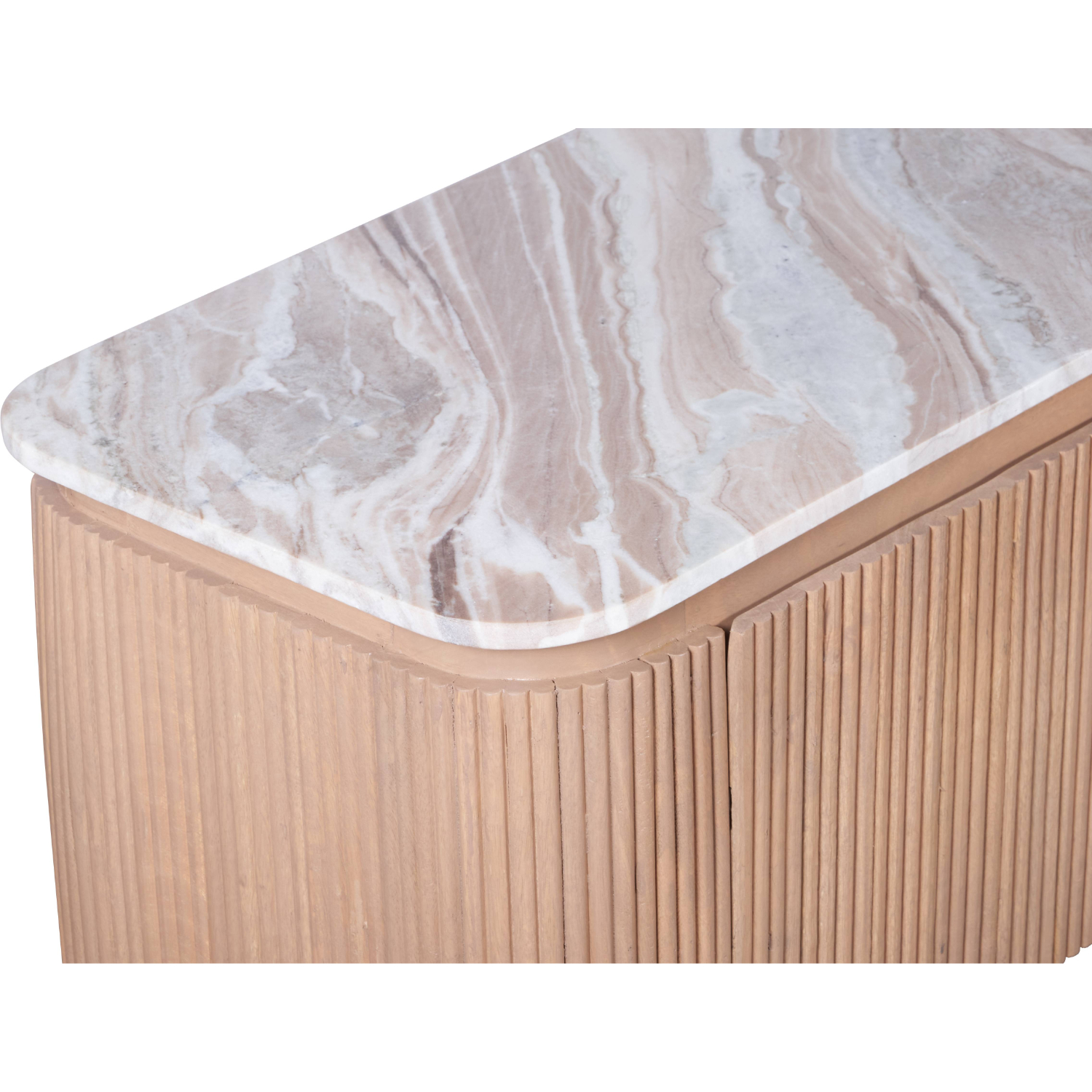 Nava Natural Marble & Wood Large Tv Cabinet
