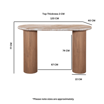 Nava Mango Console Table | Natural Marble Top