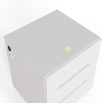 Studio White 3 Drawer Smart Bedside Table
