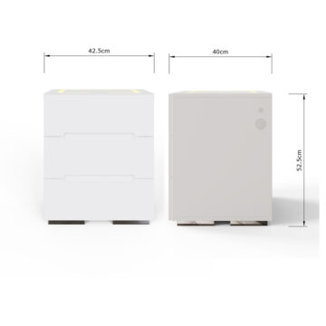 Studio White 3 Drawer Smart Bedside Table