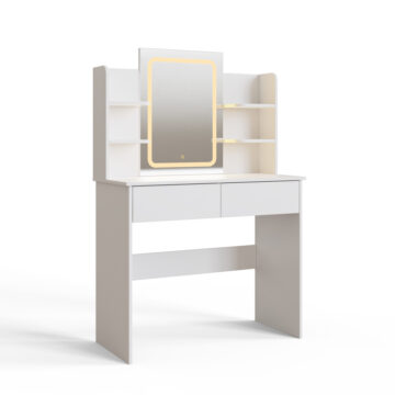 Studio LED White Mirror Dressing Table