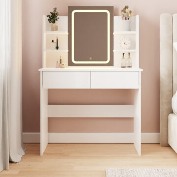 Studio LED White Mirror Dressing Table