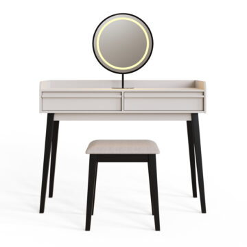 Studio White 2 Drawer Dressing Table Set | Mirror | LEDs